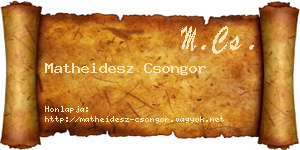 Matheidesz Csongor névjegykártya