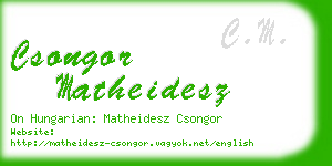 csongor matheidesz business card